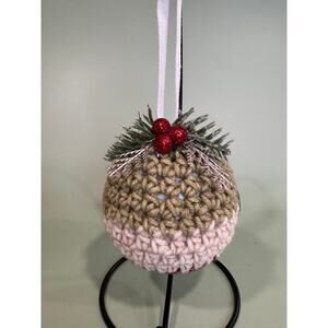 Handmade Crocheted Christmas Ornament Ball Bauble Tree Decoration   CO16